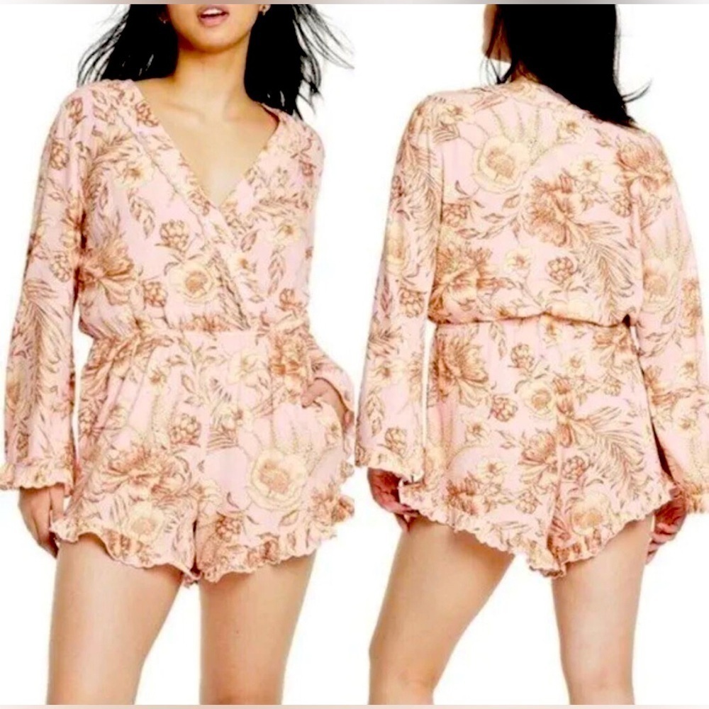Agua Bendita x Target Romantic Floral Print Flare Sleeve Romper - Size XL